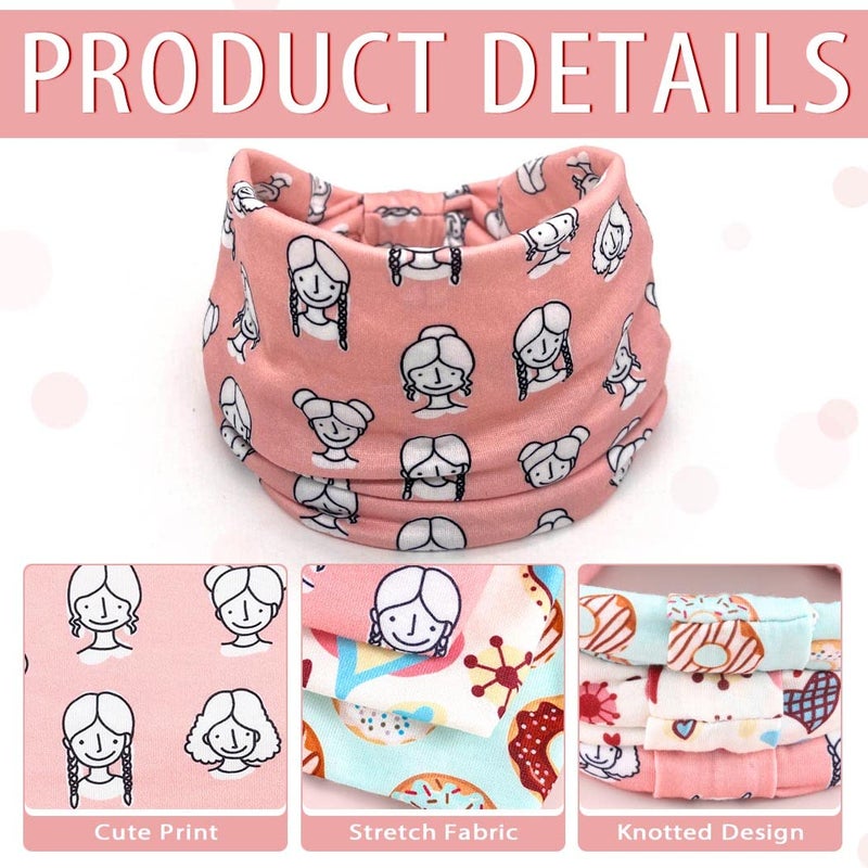 Bohend Girls Headbands Wide Knotted Hair Bands 3Pcs Non Slip Elastic Cute Head Bands Workout Yoga Sweatband Hair Accessories for Girls and Kids (C) - Image 3